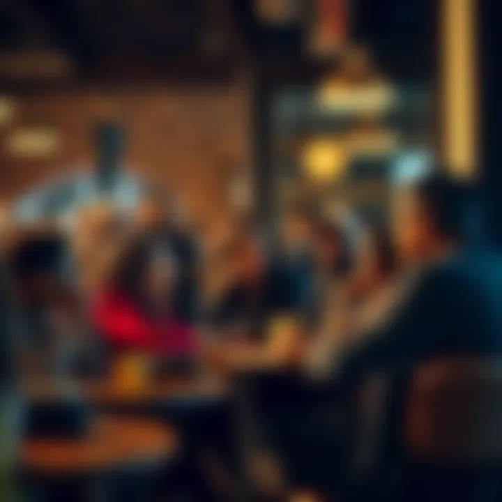 A diverse group of people engaging in a lively discussion about the phrase 'Sure, Paco' at a coffee shop.