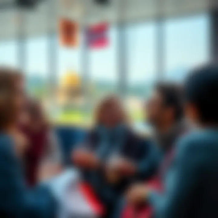 A group of people sharing their favorite Louise or reisen experiences in a lively conversation