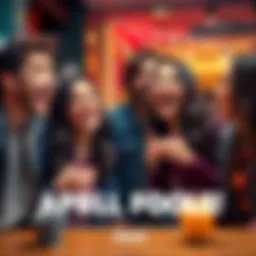 A group of friends laughing and reacting to a funny April Fools' prank