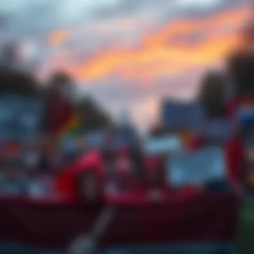 A diverse group of people holding signs and banners, advocating for social change and progress in various sectors of society.