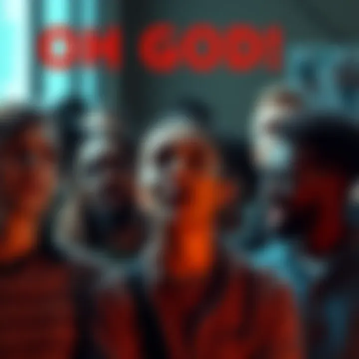 People reacting to shocking news A group of diverse people showing expressions of shock and concern in response to alarming events.