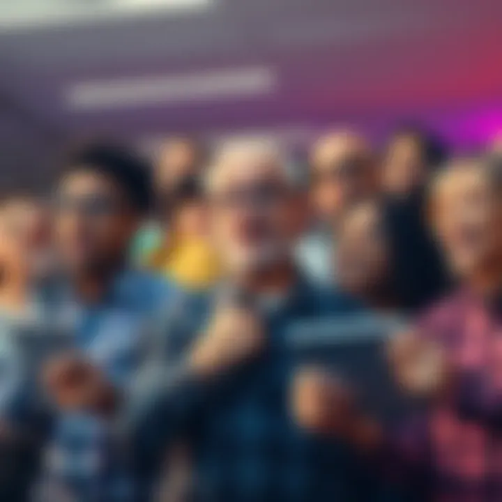 A diverse group of people sharing reactions and discussing recent unexpected news developments