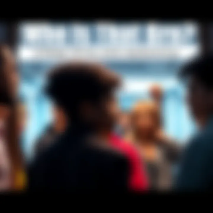 A group of diverse individuals looking thoughtfully at their reflections in a mirror, symbolizing their search for identity.