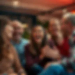 People Sharing a Laugh A group of people laughing together in a warm setting, showing the joy of humor in communication