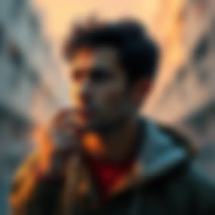 A thoughtful individual reflecting on their life journey, symbolizing the transformation into a well-known character.