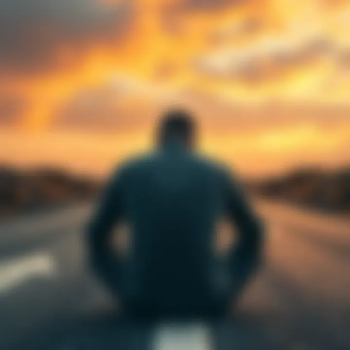 A person sitting at a crossroads, looking contemplative while weighing their options.