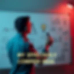 A person using a whiteboard to explain complex ideas with simple drawings and diagrams