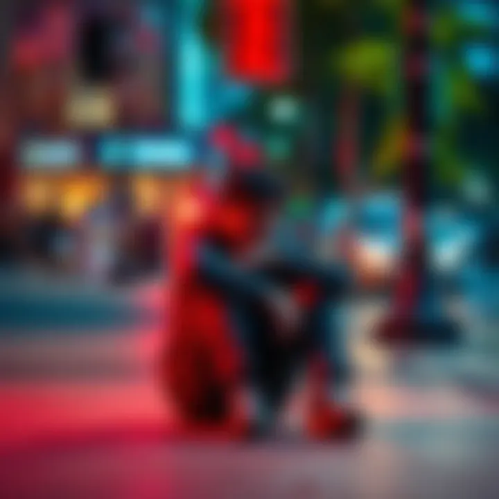 Individual sitting on a sidewalk looking distressed, symbolizing a pitiful situation