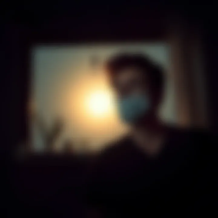 A person looks worried at night, facing an unexpected emergency in their home, with the moonlight shining through the window.