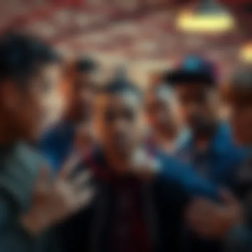 A group of people discussing intensely, showing expressions of concern and curiosity about a guy deemed unrunable.