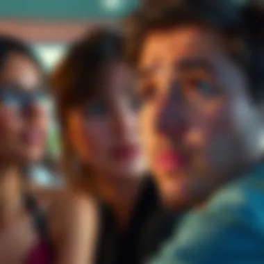 Individual watching friends with a jealous expression, reflecting feelings of envy in social settings