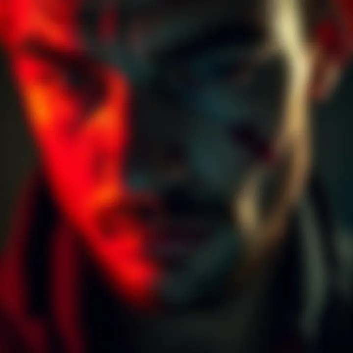 A close-up of a person with a noticeable scar on their face, prompting discussion about their identity.