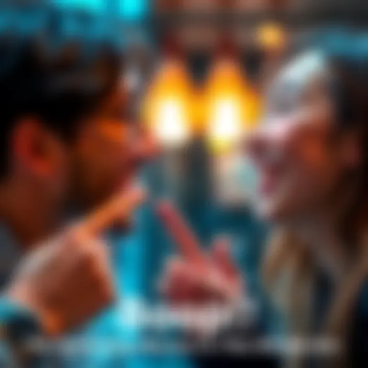 A person playfully boops another person's nose with a finger, both smiling joyfully.