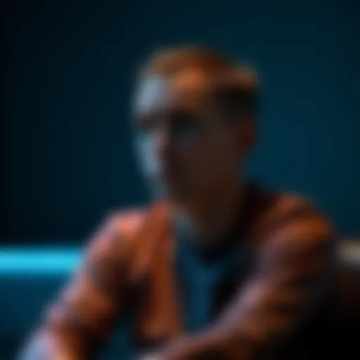 A person sitting alone looking thoughtful, with a soft expression and a slight frown, symbolizing sympathy and compassion.