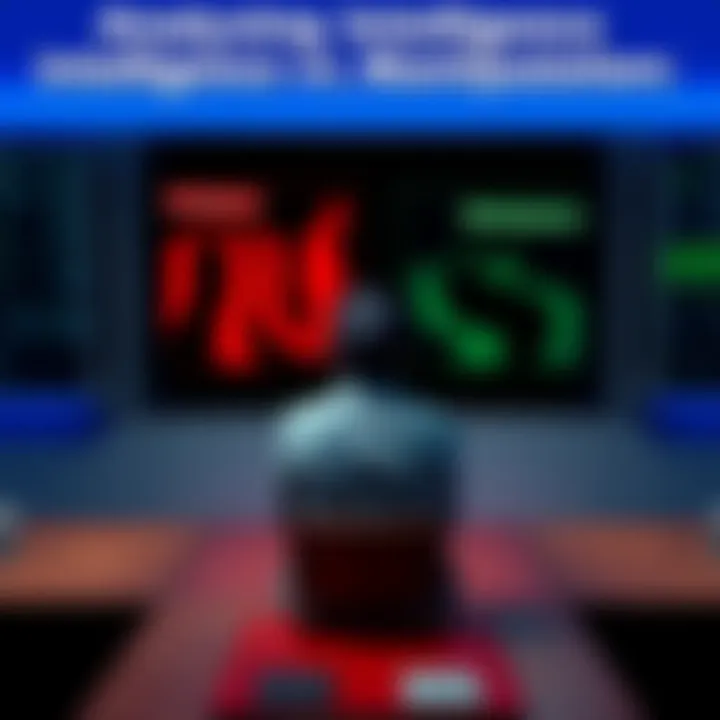 A person sitting at a desk with two paths marked intelligence and manipulation, pondering their options.