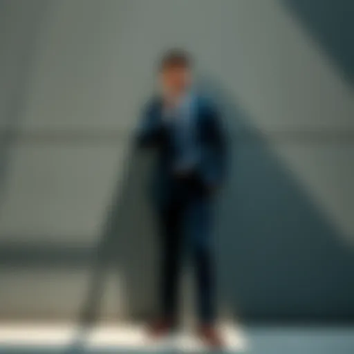 Individual standing against a wall, looking confident and thoughtful, symbolizing personal growth and breaking stereotypes