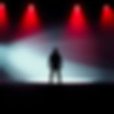 A figure standing in bright light slowly disappearing into shadows, symbolizing a sudden change from success to silence.