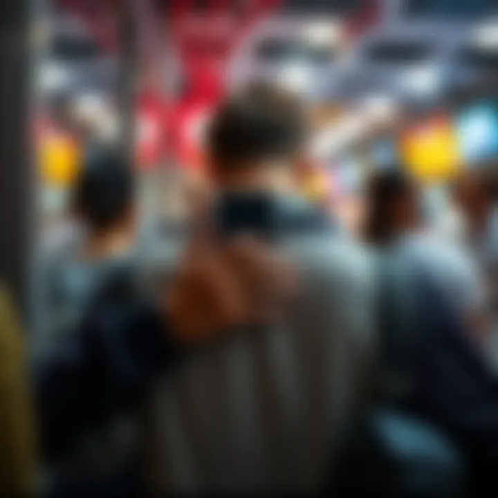 A person discreetly concealing their smartphone behind their back in a casual setting, highlighting the tension in personal relationships.