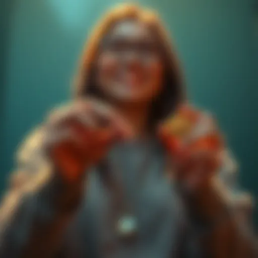 A person holding a small lucky charm while looking hopeful and inspired, symbolizing the idea of luck contributing to success.