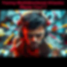 Person overcoming challenges A person facing multiple challenges from all sides, looking determined and focused while surrounded by various obstacles.