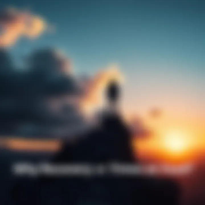 A person standing on a mountain peak, looking out at a sunrise symbolizing hope and new beginnings after facing challenges.