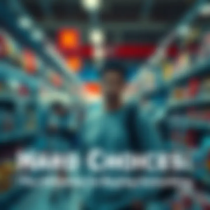 A person standing in a store aisle with multiple products, looking confused about what to buy