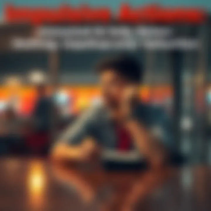 Person Reflecting on Impulsive Choices A person sits at a table, looking thoughtful with a notebook and a pen, contemplating their impulsive decisions.