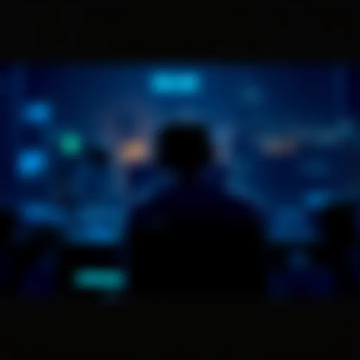 A person sitting alone at a desk with headphones on, lost in thought during the quiet hours of 3 AM, surrounded by soft light and shadows.