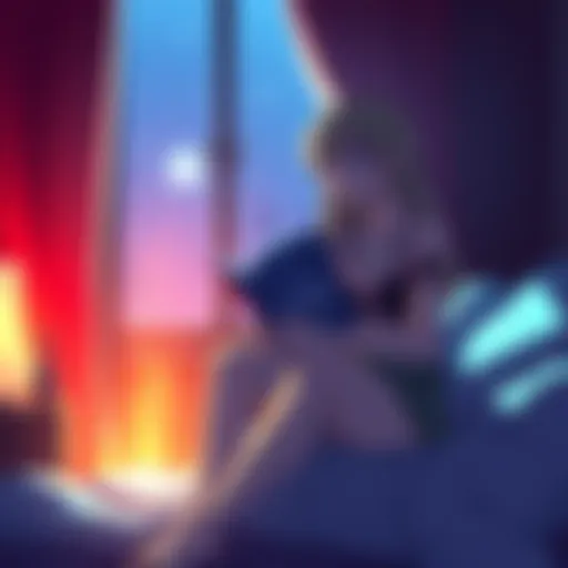 A person sitting in a cozy room, looking thoughtful while holding a book about Lilith and Neon Genesis Evangelion, with light streaming through a window.