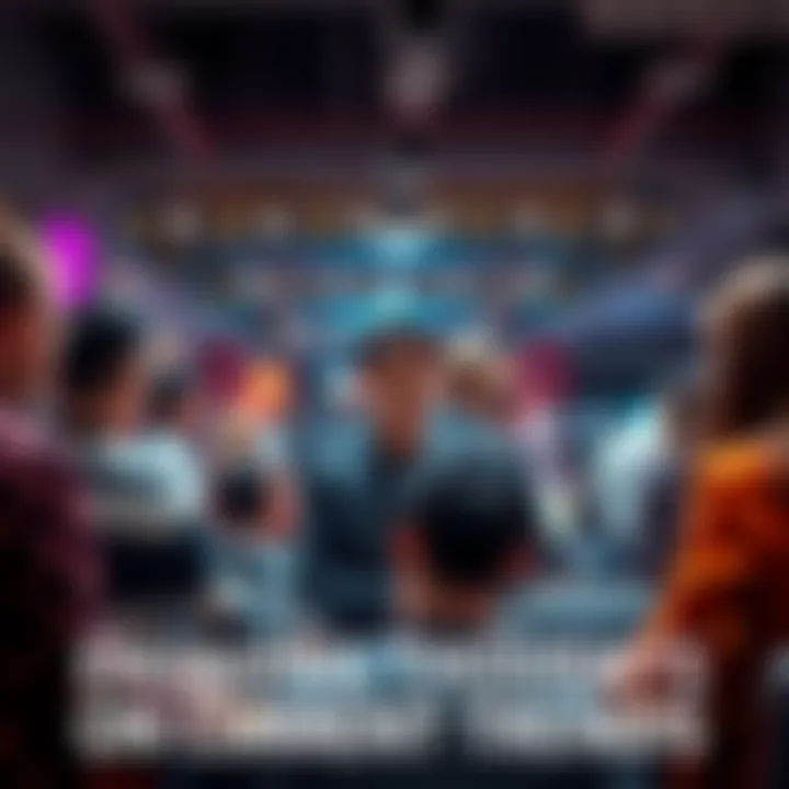 A person discussing ideas and trends with a group, highlighting engaging conversations.