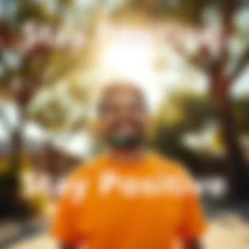 A cheerful person standing in a sunny environment, radiating positivity and hope during tough times.