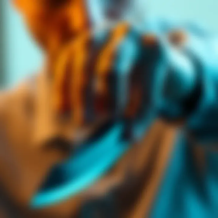 A close-up of a person reaching out to touch a sharp blade, symbolizing the concept of breaking free from hypnosis.