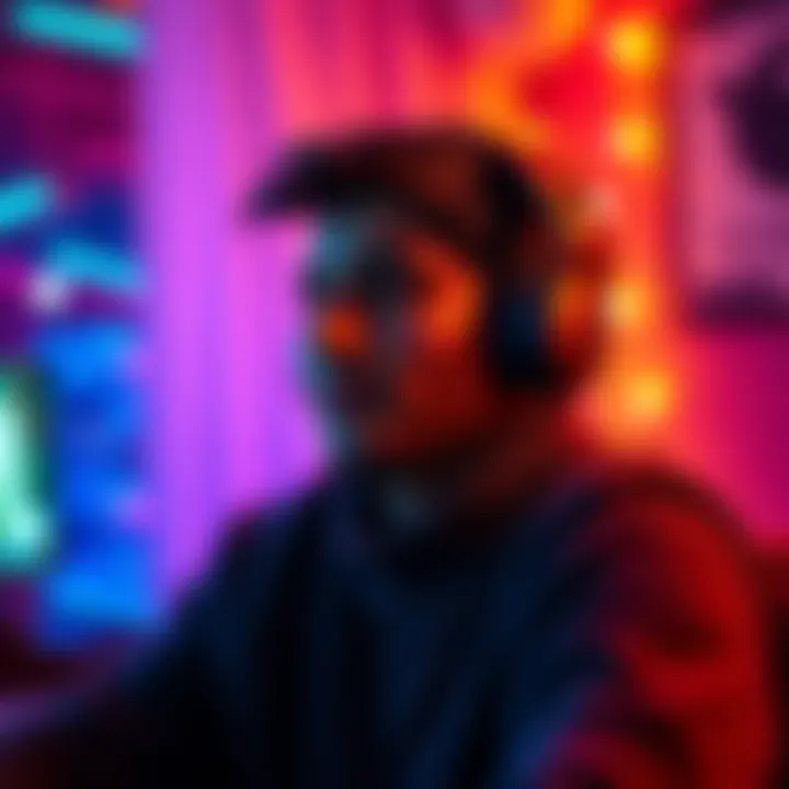 A person enjoying music with headphones on in a cozy setting