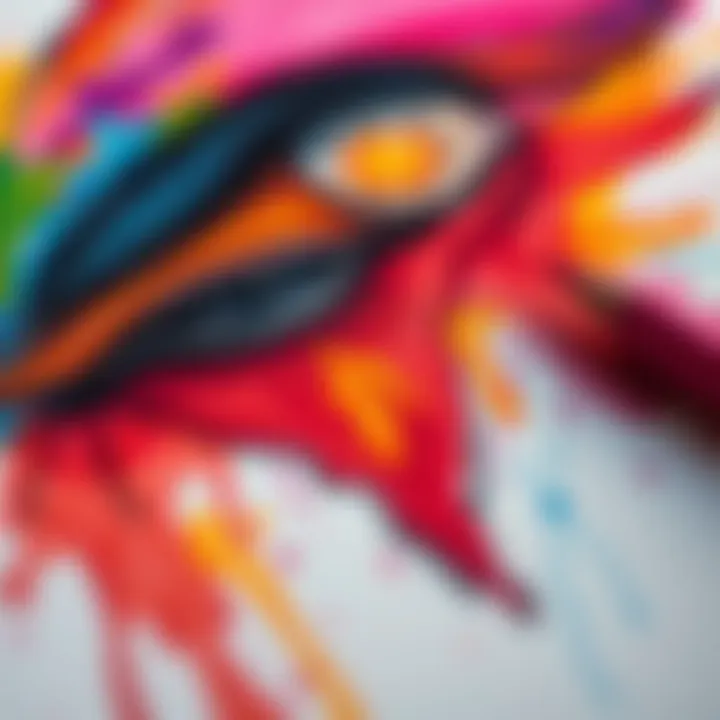 A close-up view of a heartfelt drawing showcasing vibrant colors and emotional expressions.