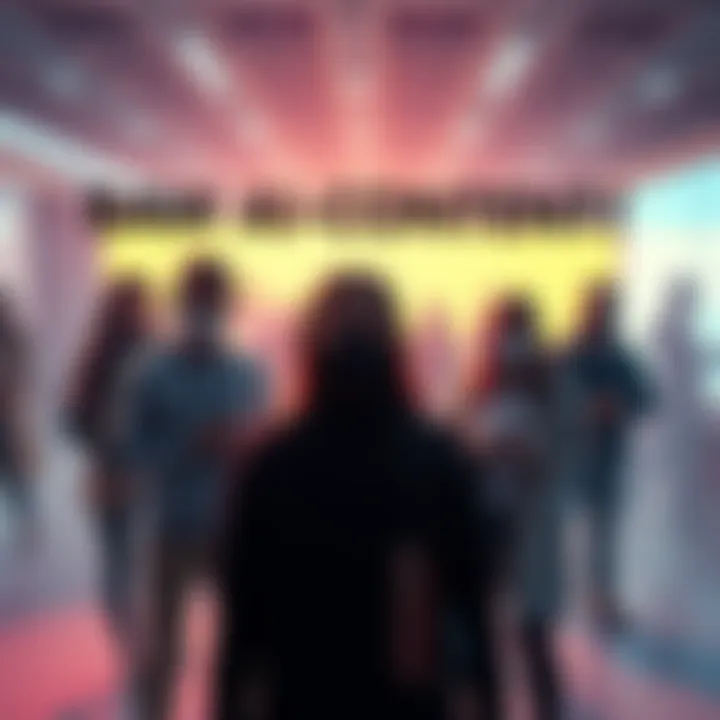 Petition to Ban Low-Quality AI Content A group of people signing a petition to ban AI-generated content that lacks quality, showing concern for media standards.