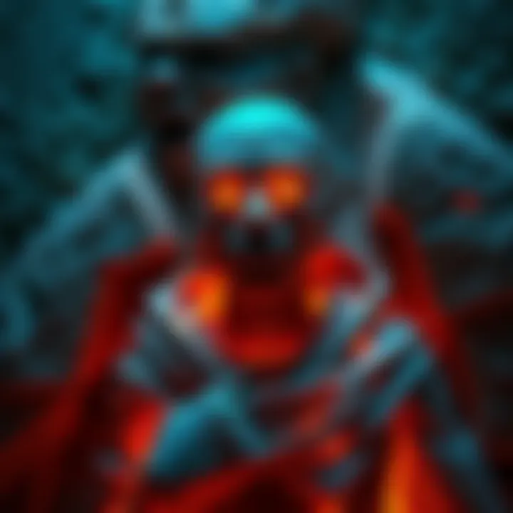 A person encased in stone with glowing eyes, symbolizing awareness while petrified for centuries.