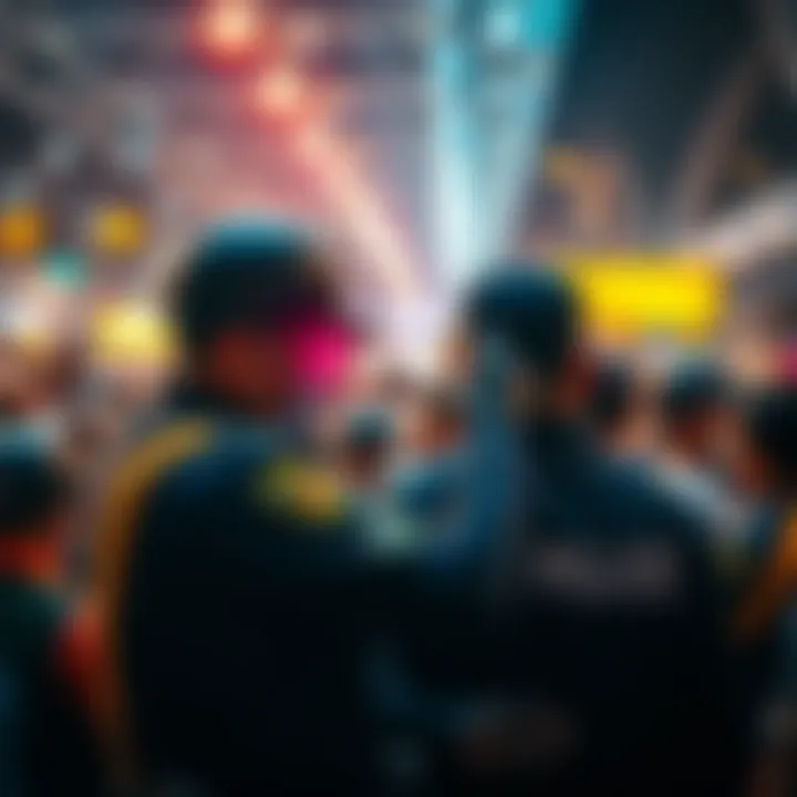 Airport police in the Philippines using a device to detain an individual amidst a crowd