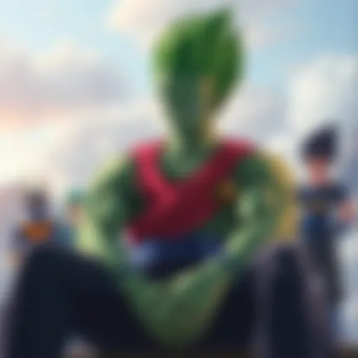 Piccolo sits in a serene setting, sharing his thoughts on various Dragon Ball characters, showcasing their strengths and personalities.