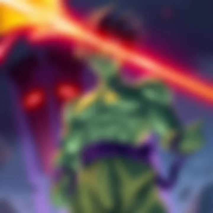 Piccolo preparing to fuse with Nail Piccolo stands ready to fuse with Nail on Namek, demonstrating his determination and strength.