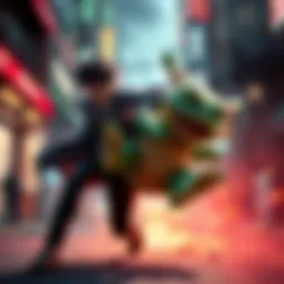 Pickle forcefully drags Takashi away in a tense scene, capturing a shocking moment of restraint.