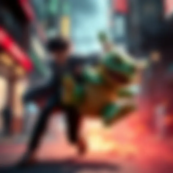 Pickle forcefully drags Takashi away in a tense scene, capturing a shocking moment of restraint.