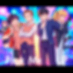 A vibrant illustration depicting key characters from Pick Me Up Chapter 187 in dynamic poses, showcasing their emotions and interactions against a colorful background.