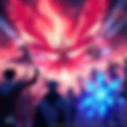 A vibrant scene depicting characters from Thousand-Year Blood War gathering for the Pieris Crown Summons, filled with energy and anticipation.