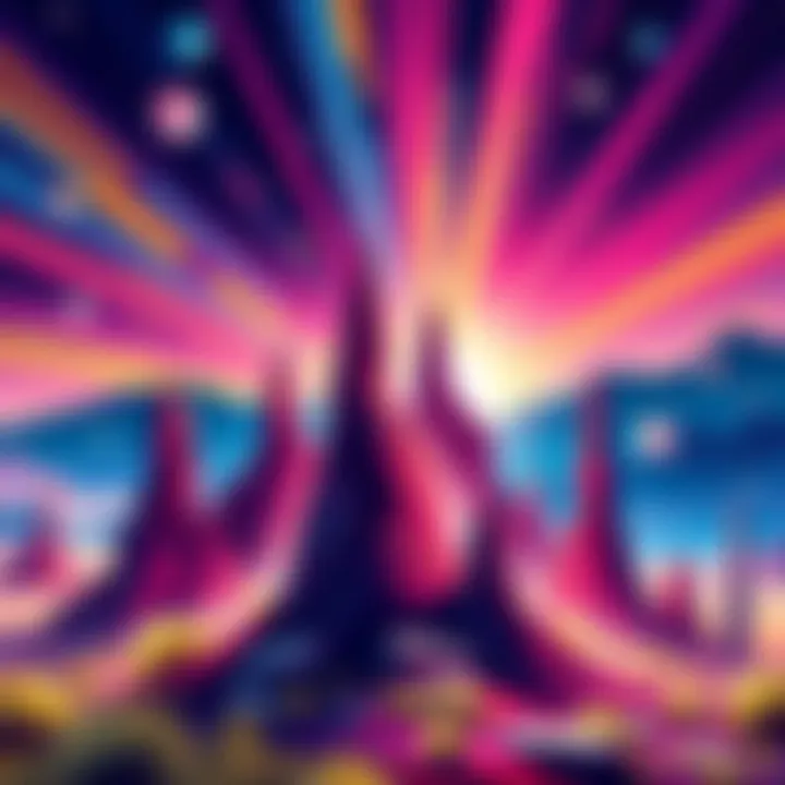 A vibrant illustration of the Pinnacles phenomenon with bright colors and abstract shapes, representing new insights and discussions.