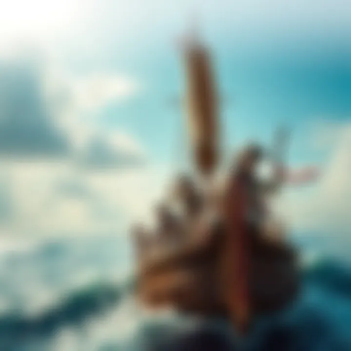 A lively pirate crew hoisting sails and navigating the ocean waves, embodying adventure and camaraderie at sea.