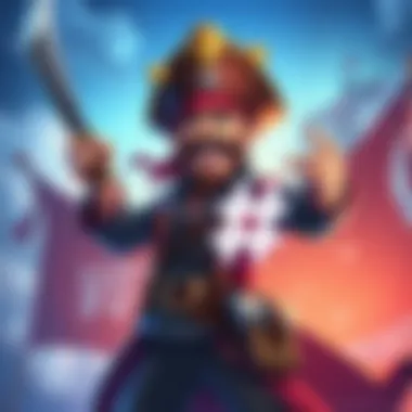 Illustration of a pirate character holding a sword, celebrating being ranked 4th, with a voting banner in the background