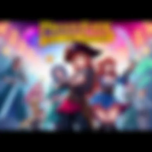 A vibrant graphic showcasing characters from Piratefolk's Best Girl Contest, inviting fans to vote for their favorites in an elimination format.