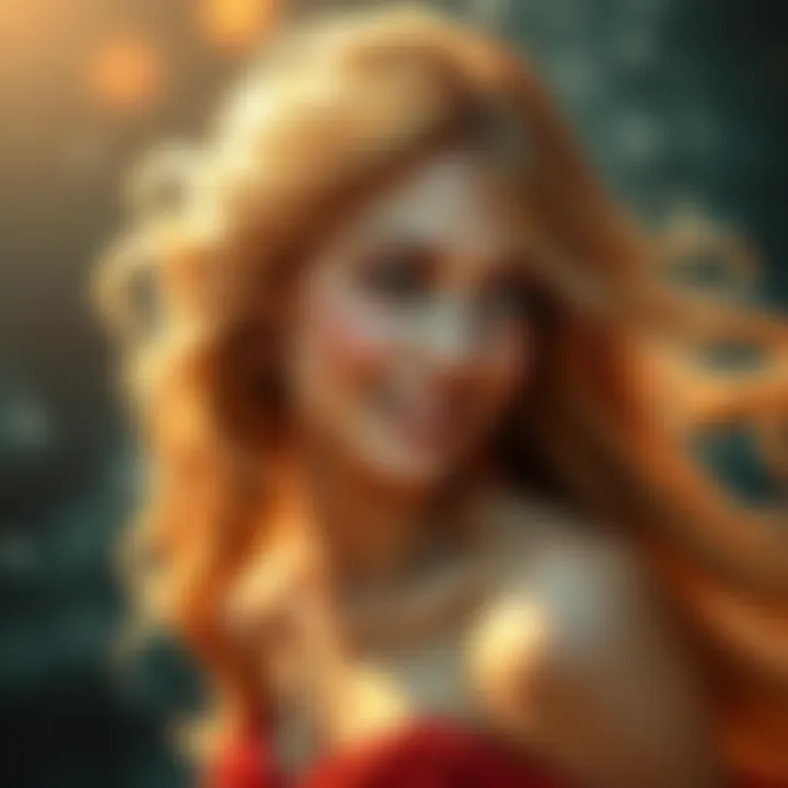 A portrait of Pisces Aphrodite, showcasing her captivating beauty and charm with flowing hair and an enchanting smile.