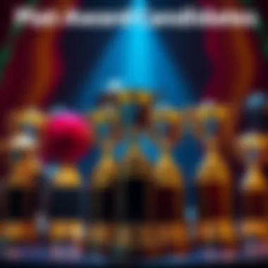 A graphic showing potential candidates for the Plat award, with trophies and question marks representing speculation.