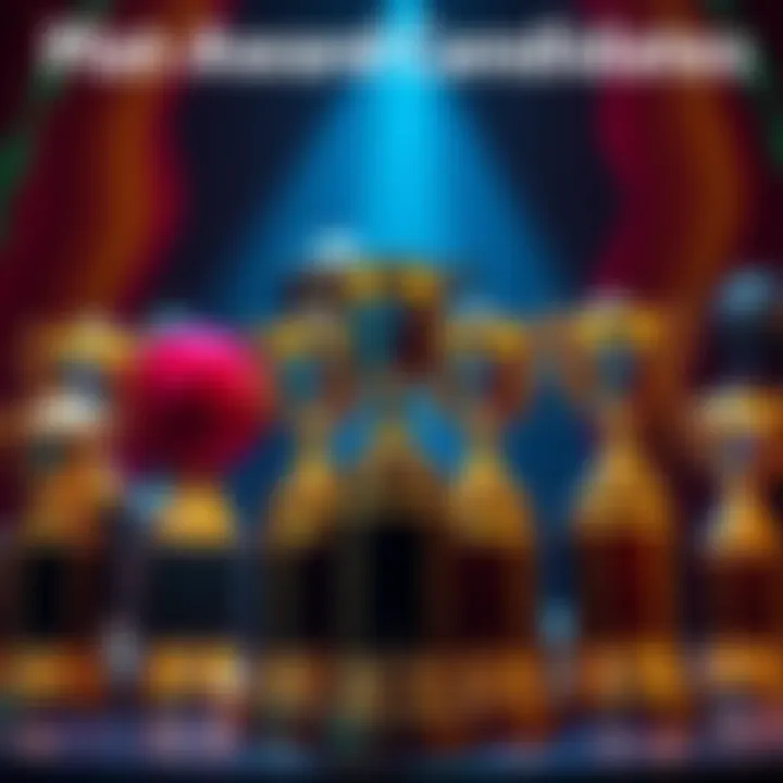 A graphic showing potential candidates for the Plat award, with trophies and question marks representing speculation.